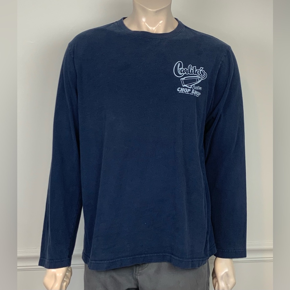 Old Navy Blue Long Sleeve Graphic Tee Classic Crew